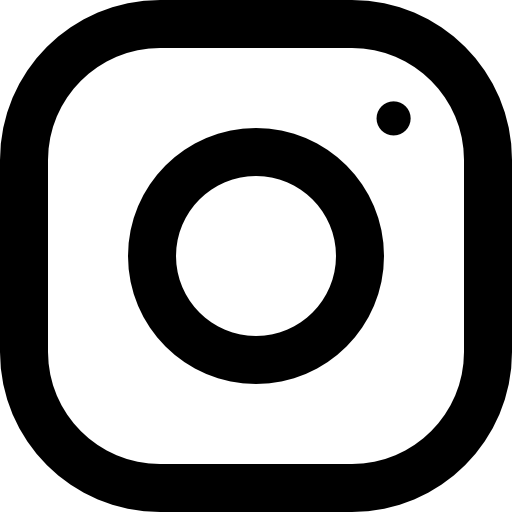 Instagram logo in black silhouette.